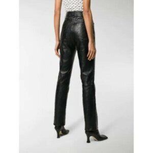 Saks Potts Black Lamb Leather Embossed Trousers